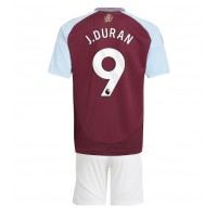 Camisa de time de futebol Aston Villa Jhon Duran #9 Replicas 1º Equipamento Infantil 2024-25 Manga Curta (+ Calças curtas)